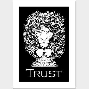 Heart of A Lion - Trust - White Outlined Version Posters and Art